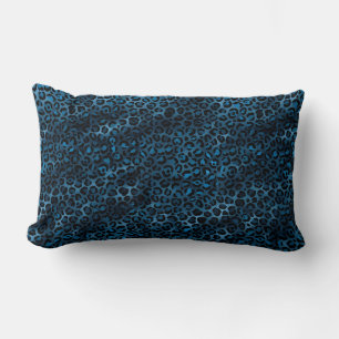 Blue and Gold Leopard Series Design 3 Lumbar Cushion