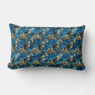 Blue and Gold Leopard Series Design 6 Lumbar Cushion
