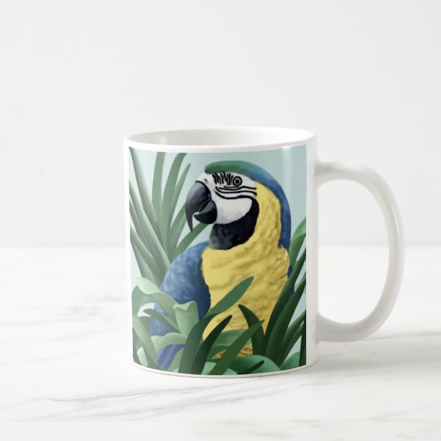 Blue and Gold Macaw Mugs (Right)