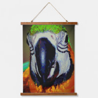 Blue And Gold Macaw Parrot Face Abstract Art 