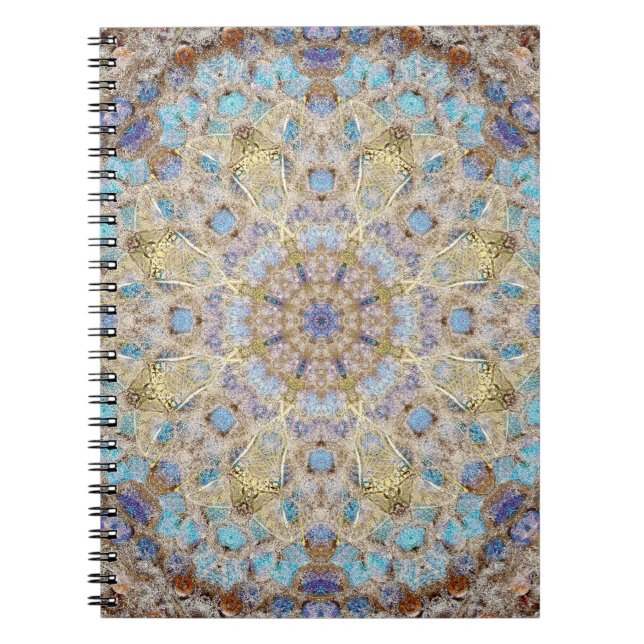 Blue and Gold Mandala Blank Journal (Front)