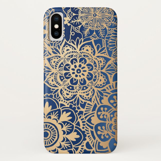 Blue and Gold Mandala Pattern Case (Back)