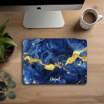 Blue And Gold Marble Design Personalised, iPad Pro Cover<br><div class="desc">Beautiful Luxury Blue And Gold Marble Texture Design Personalised iPad Pro Cover</div>