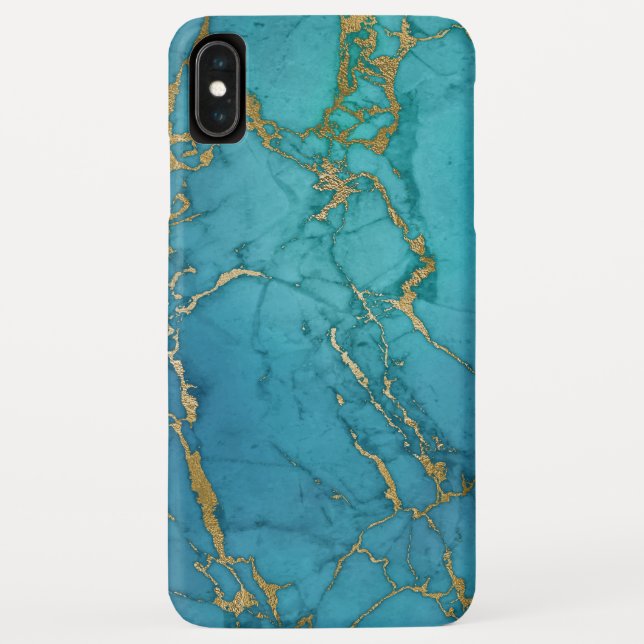 Blue and Gold Marble Elegant Modern Print Case-Mate iPhone Case (Back)