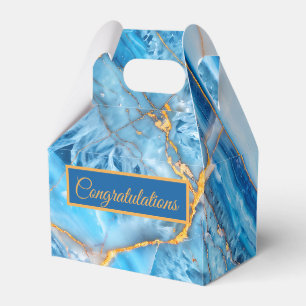 Blue and Gold Marble Favour Box
