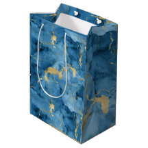 Blue and gold marble liquid style pattern
