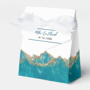 Blue And Gold Marble Wedding Favour Box