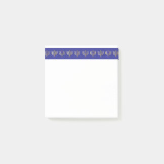 Blue and Gold Menorah Border Post-it Notes