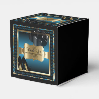 Blue and Gold Metallic - 00th Birthday  | DIY Text Favour Box