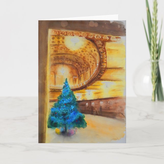 blue and gold - michigan theatre in Ann Arbor Holiday Card (Front)