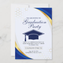 Blue and Gold Modern Graduation Party