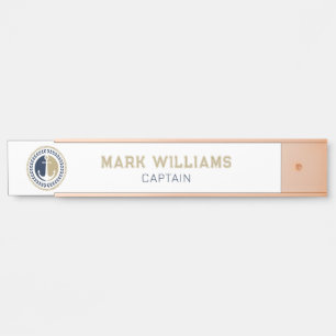 Blue and gold nautical boat anchor door sign