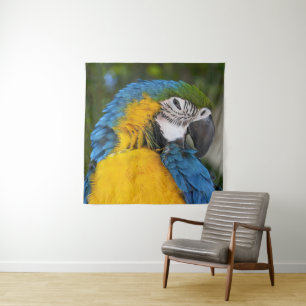 Blue And Gold Parrot Tapestry