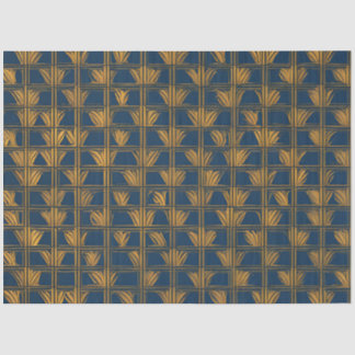 Blue and Gold Pattern Decoupage  Tissue Paper