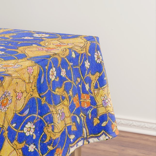 Blue and gold persian ornament tablecloth (In Situ)