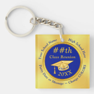 Blue and Gold, Personalised Class Reunion Gifts,  Key Ring