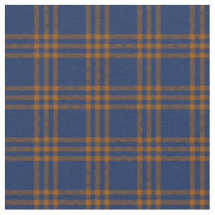 Blue and Gold Plaid Fabric