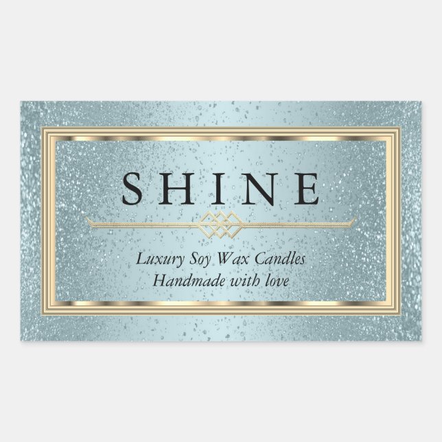 Blue and Gold  Rectangular Sticker (Front)