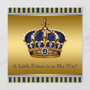 Blue and Gold Royal Baby Shower Invitation