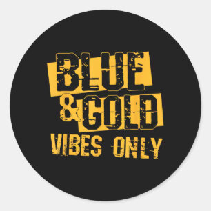 Blue and Gold Spirit Wear for High School Football Classic Round Sticker