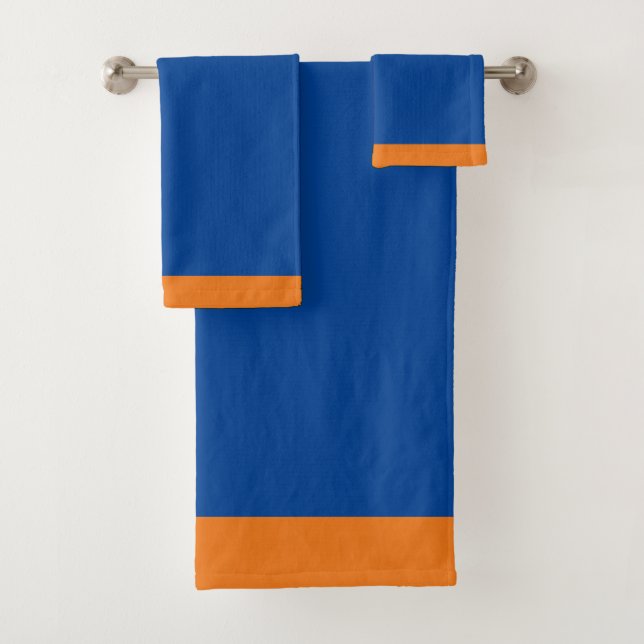 Blue And Gold Sport Team Colours Bath Towel Set (Insitu)