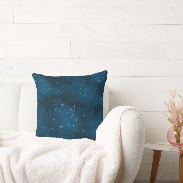 Blue and Gold Starry Night  Cushion (Couch)