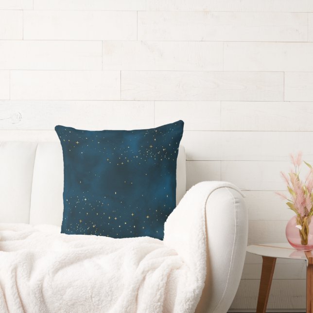Blue and Gold Starry Night  Cushion (Couch)