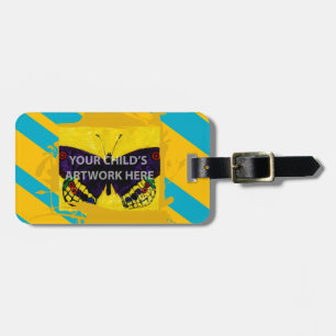 Blue and Gold Stripe Bag Tag $9.50