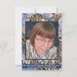 Blue and Gold Sunflower Art with Photo and Quote Thank You Card