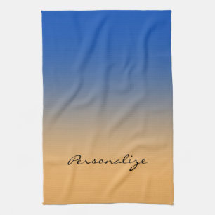 Blue and Gold Tea Towel