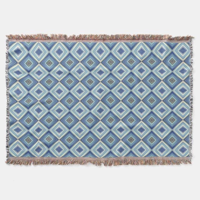 Blue and Gold Throw Blanket (Front)