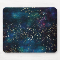Blue and Gold Under the Stars Night Sky