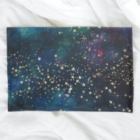 Blue and Gold Under the Stars Night Sky