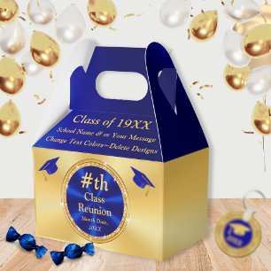 Blue and Gold, Unique, Class Reunion Favors, Boxes