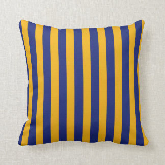 Blue and Gold Vertically-Striped Throw Pillow