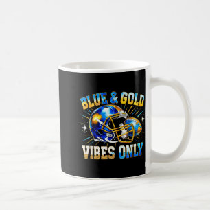 Blue And Gold Vibes Only Football Fan Gift Coffee Mug