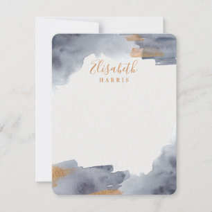Blue and Gold Watercolor Swash Card