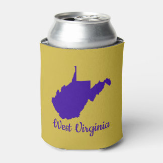 Blue and Gold West Virginia Can Cooler
