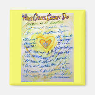Blue and Gold What Cancer Cannot Do Heart Magnet