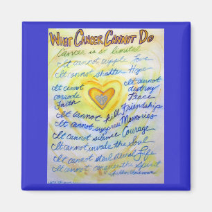 Blue and Gold What Cancer Cannot Do Heart Magnet