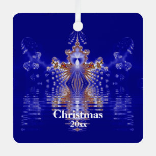 Blue and Gold Xmas Ornament Custom Year