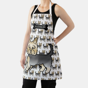 Blue And Gold Yorkshire Terrier Cute Dogs & Name Apron
