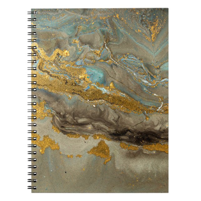 Blue and golden marble pattern notebook (Front)