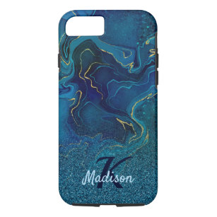 Blue and golden sensual design Case-Mate iPhone case