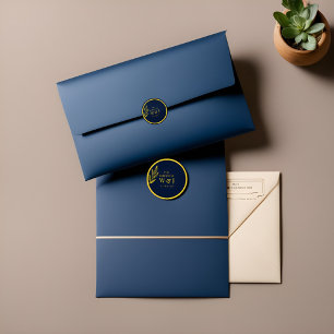 blue and golden : sticker maker online : wedding