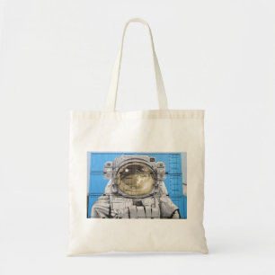 Blue and Gray Astronaut Wall Mural Artwork Tote Bag