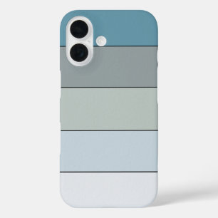 Blue And Gray Color Stripes On Watercolor Paper iPhone 16 Case