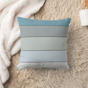 Blue And Gray Color Stripes On Watercolor Paper Cushion