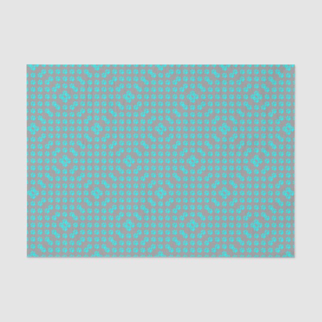 Blue and gray paws pattern tissue paper (Front)