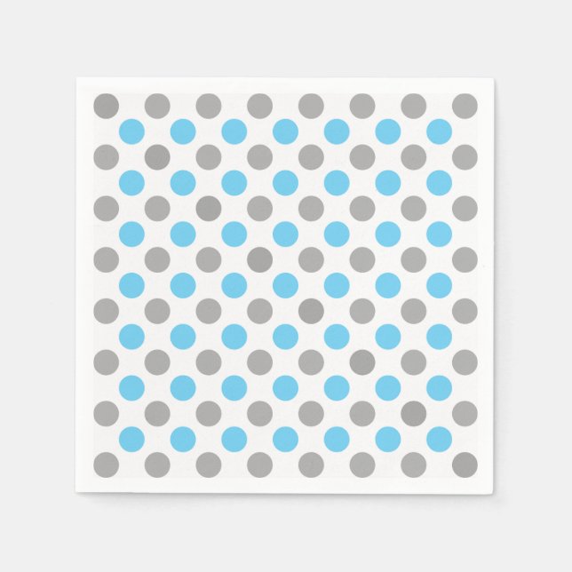 Blue and gray polka dots pattern napkin (Front)